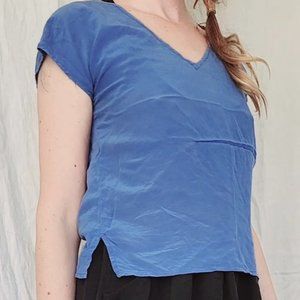 blue silk chemise T shirt, casual vintage intimate clothing by Jack Mulqueen